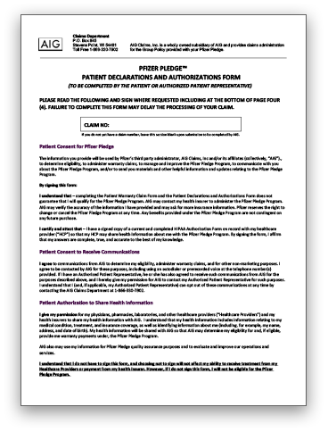 Patient Declarations and Authorizations Form